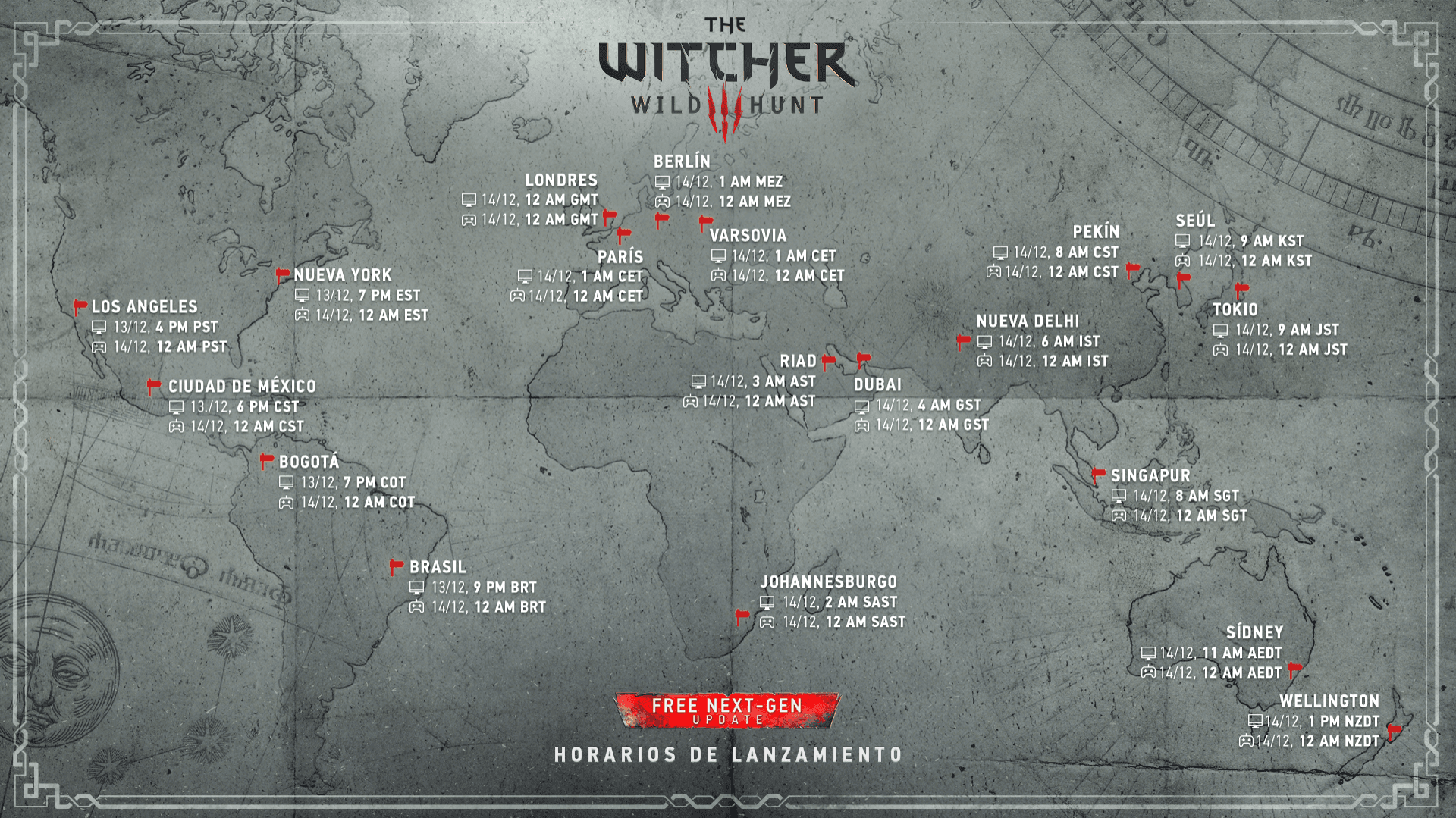 Actualización de Nueva Generación de The Witcher 3: Wild Hunt – Fechas de lanzamiento global