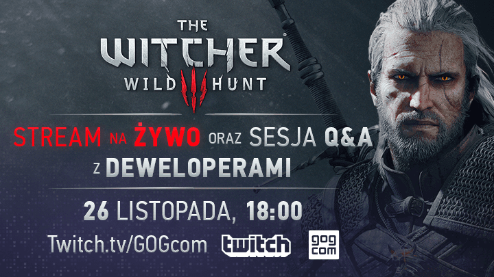 Stream z gry Wiedźmin 3: Dziki Gon na Twitchu GOG.com